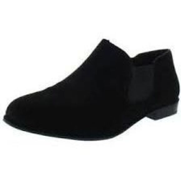 Adam Tucker Me Too York 14 Suede Slip On Booties Black 6 Medium - Picture 1 of 5
